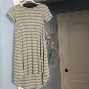 LuLaRoe Striped and Ribbed Carly Dress
